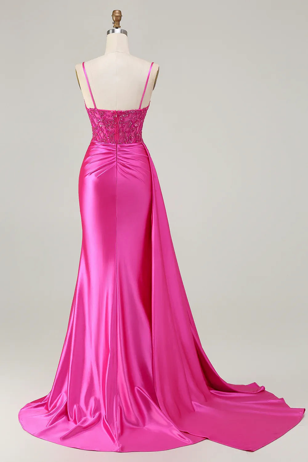 Stylish Refined Beautiful Elegant Royal Blue Satin Mermaid Sleeveless Floor-Length Prom Dress