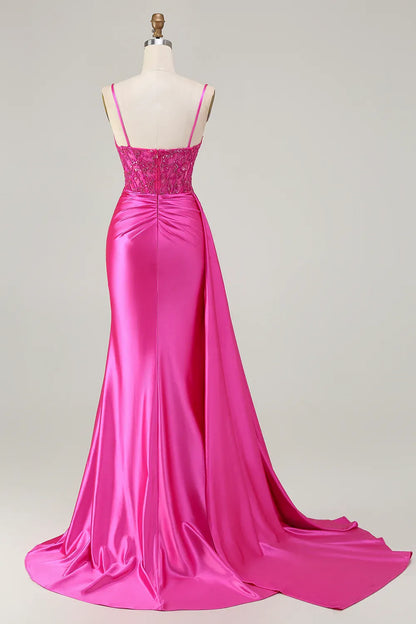 Stylish Refined Beautiful Elegant Royal Blue Satin Mermaid Sleeveless Floor-Length Prom Dress