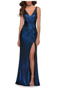 Graceful Stylish Refined Beautiful Elegant Navy Blue Mermaid V-Neck Sleeveless Prom Dress