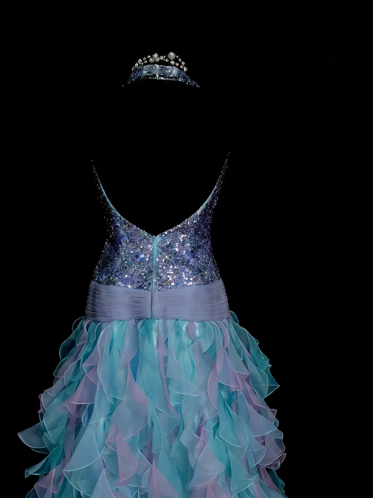 Mermaid Halter Neck Blue-Purple Maxi Prom Dress