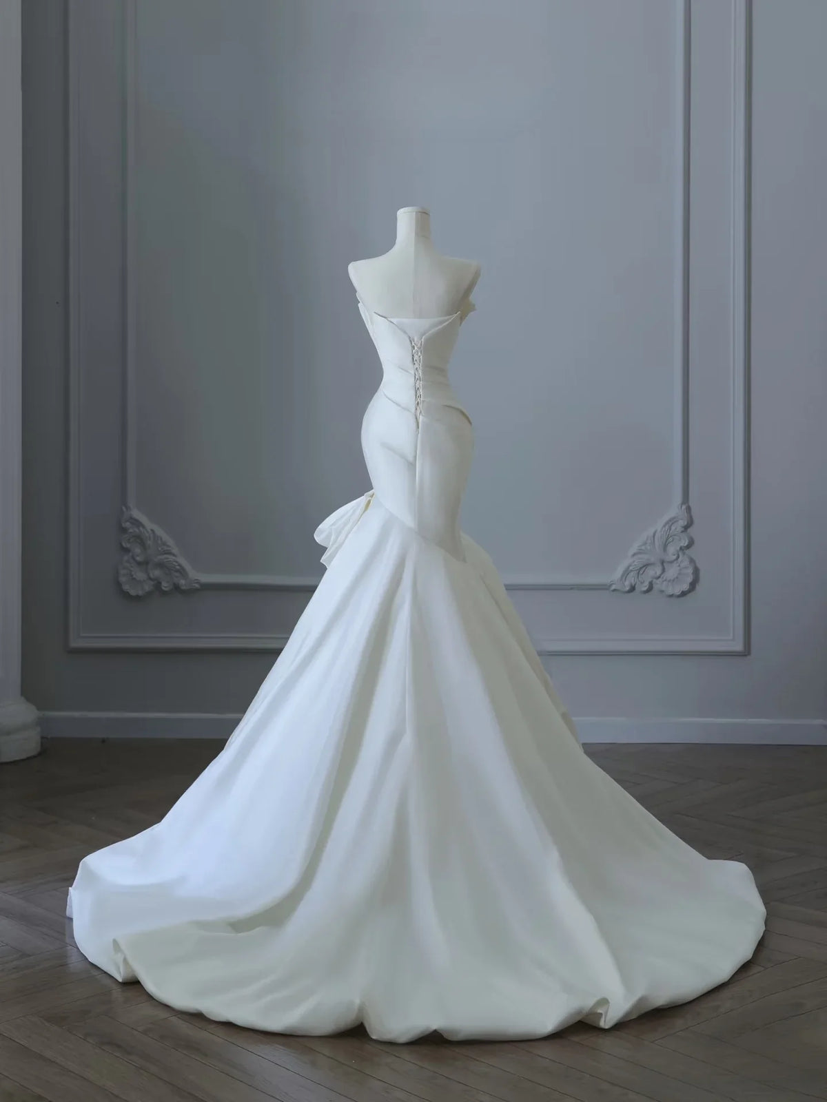 Ivory Mermaid Off-the-Shoulder Ruched Wedding Dresses