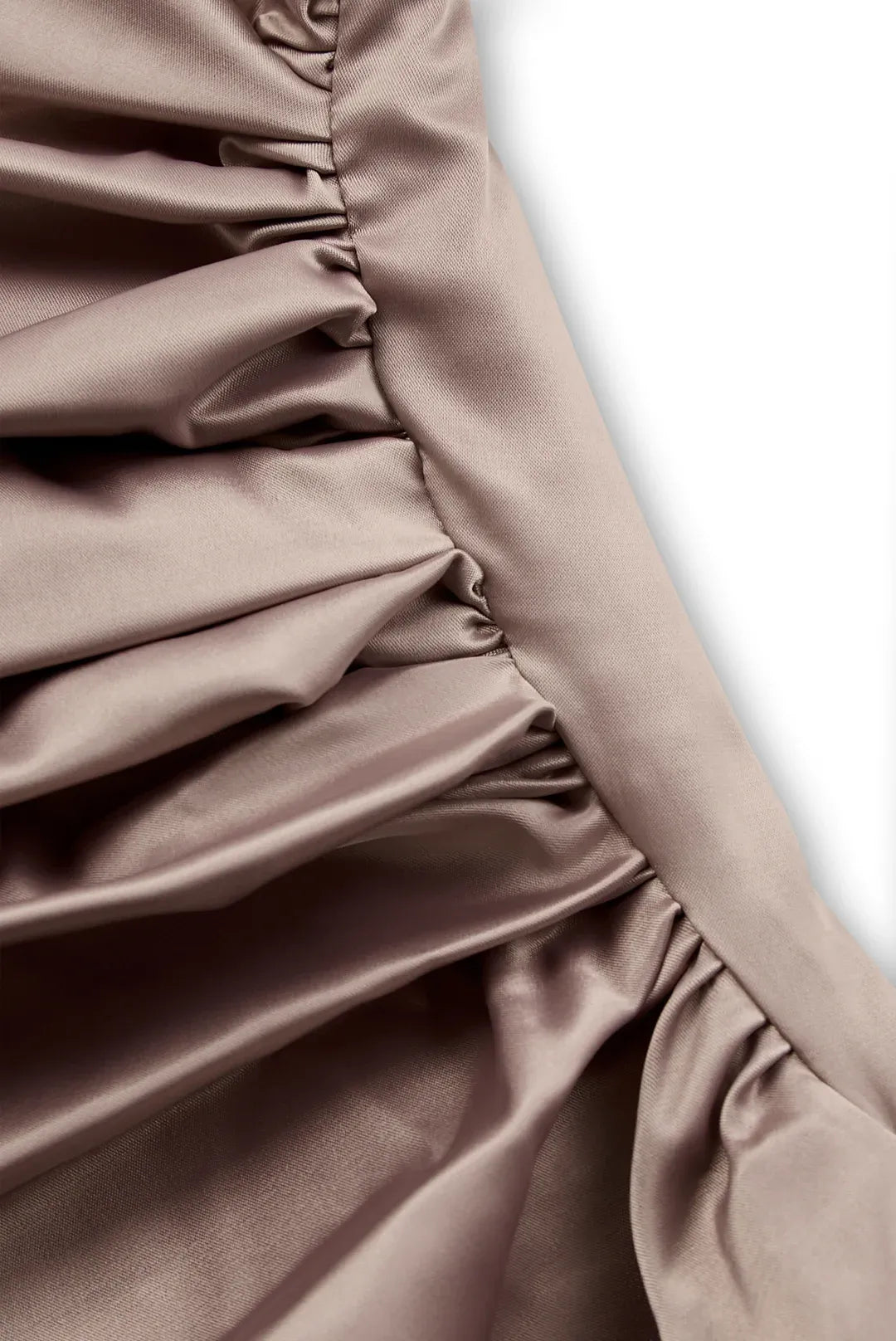 Taupe Mermaid One Shoulder Ruched Floor-Length Evening Dresses