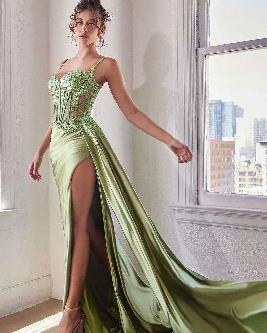Mermaid Spaghetti Strap Maxi Evening Dress