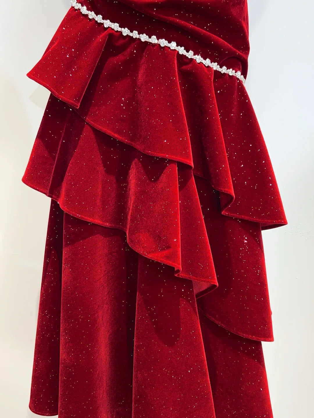 Red Mermaid Spaghetti Strap Floor-Length Prom Dress