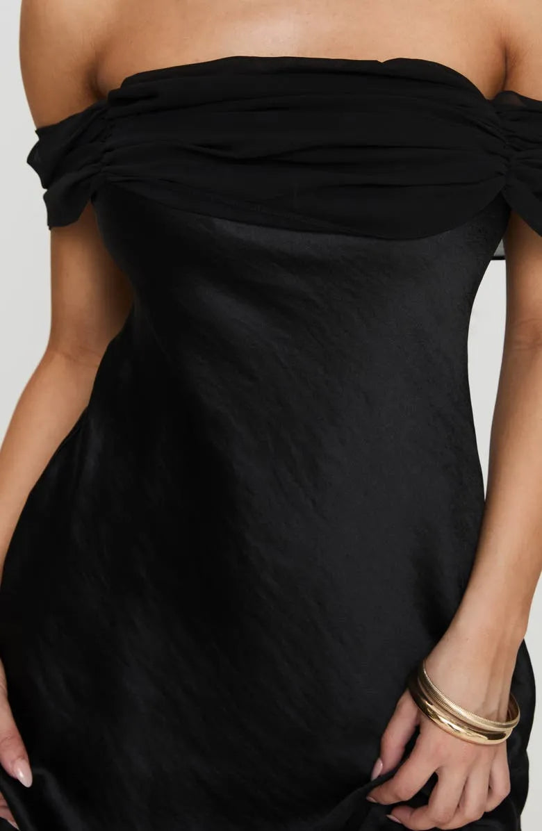 Off Shoulder Ruched Mini Dress Perfect for Homecoming Back to School Events