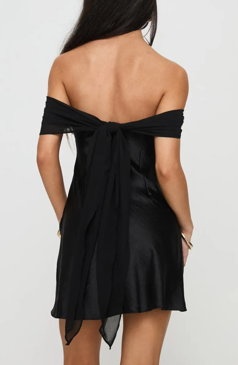 Off Shoulder Ruched Mini Dress Perfect for Homecoming Back to School Events