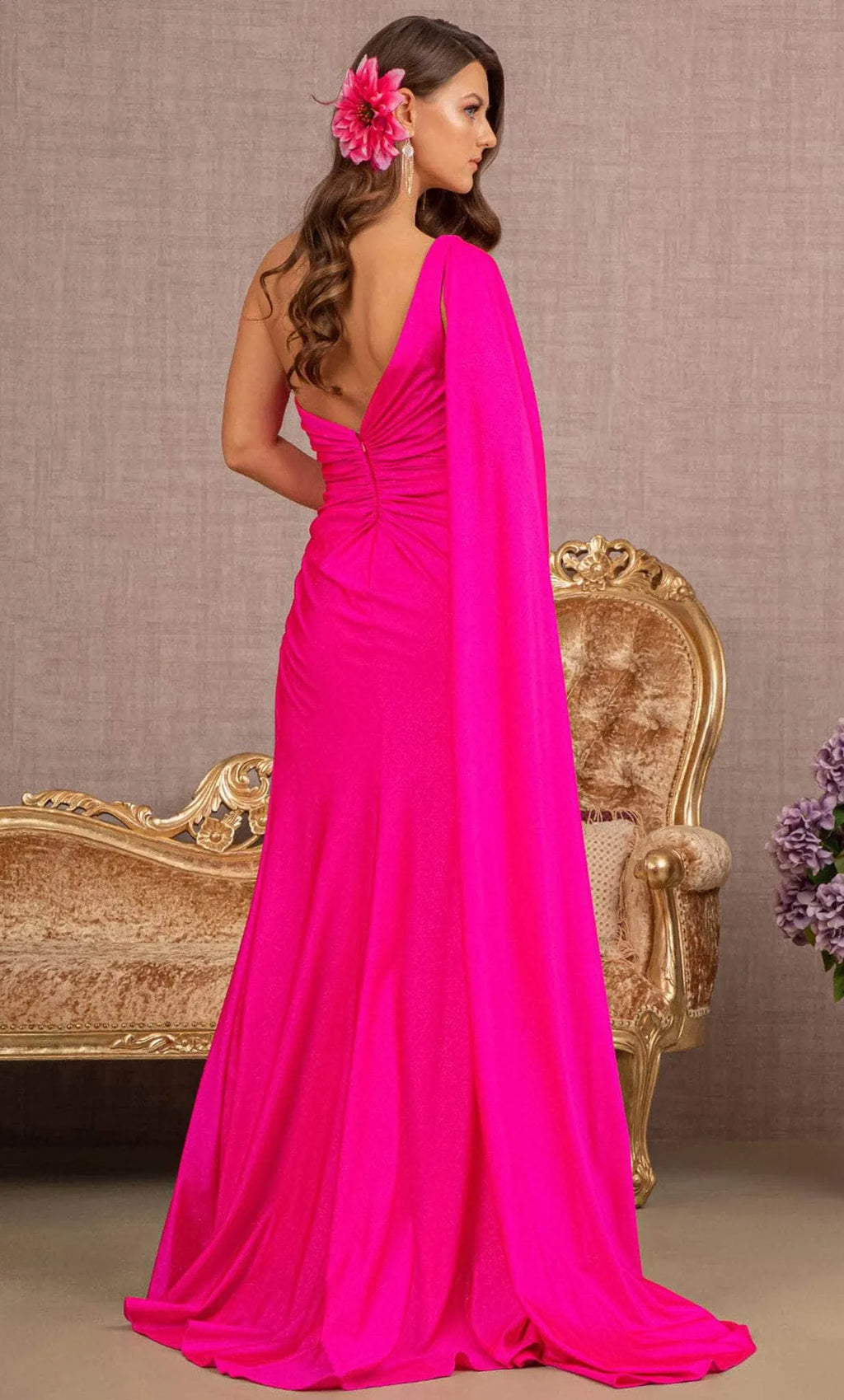 Black One Shoulder Glitter Evening Dresses with Draped Cape Sleeve High Thigh Slit Perfect for Red Carpet Events Luxury Galas