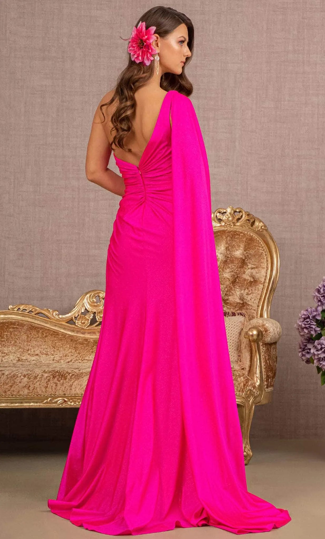 Black One Shoulder Glitter Evening Dresses with Draped Cape Sleeve High Thigh Slit Perfect for Red Carpet Events Luxury Galas