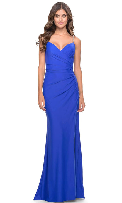 Glamorous Red Slit A-Line Sweetheart Classic-Sleeve Classic-Back Floor-Length Evening Dress