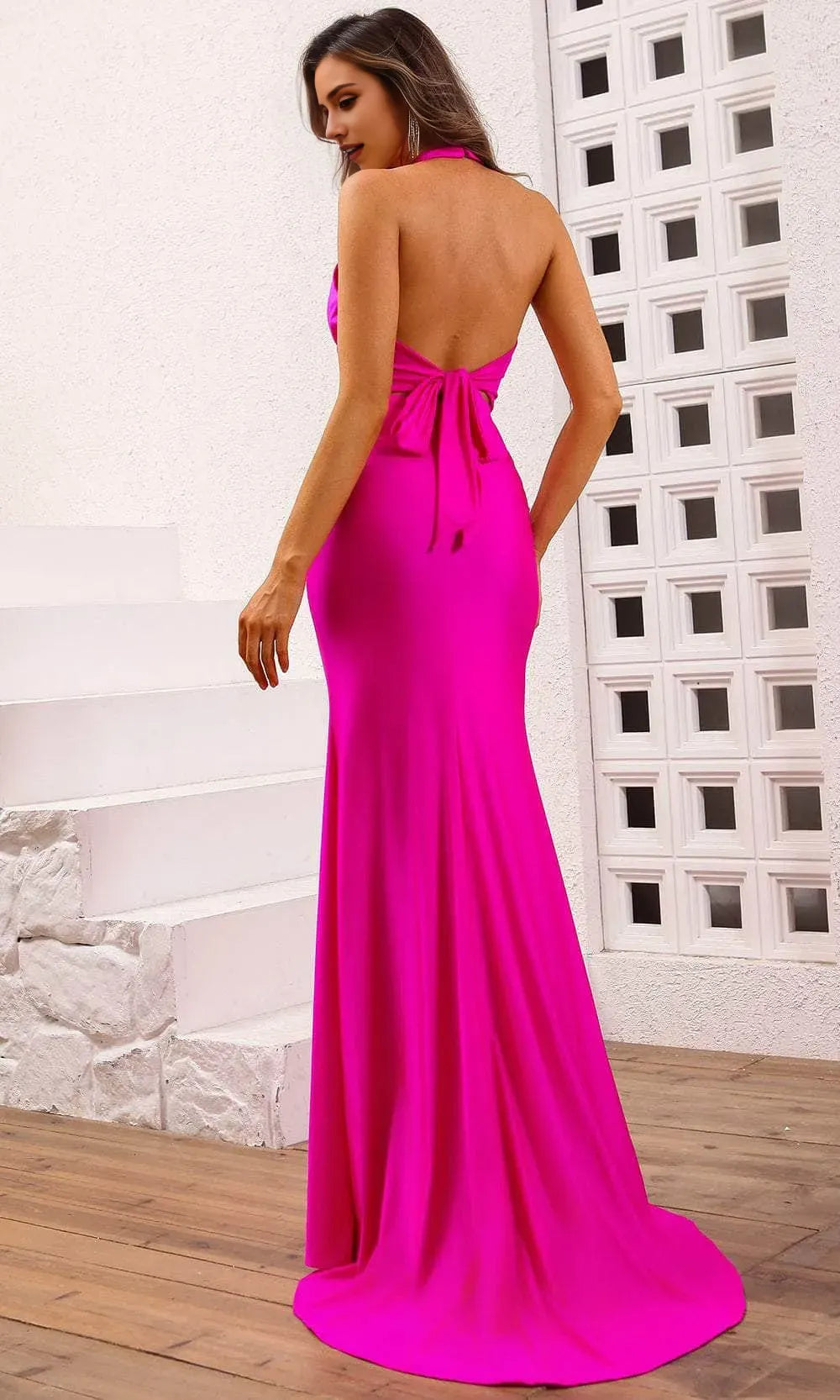 Blue Royal Halter Neck Mermaid Evening Gown Perfect for Proms Formal Balls