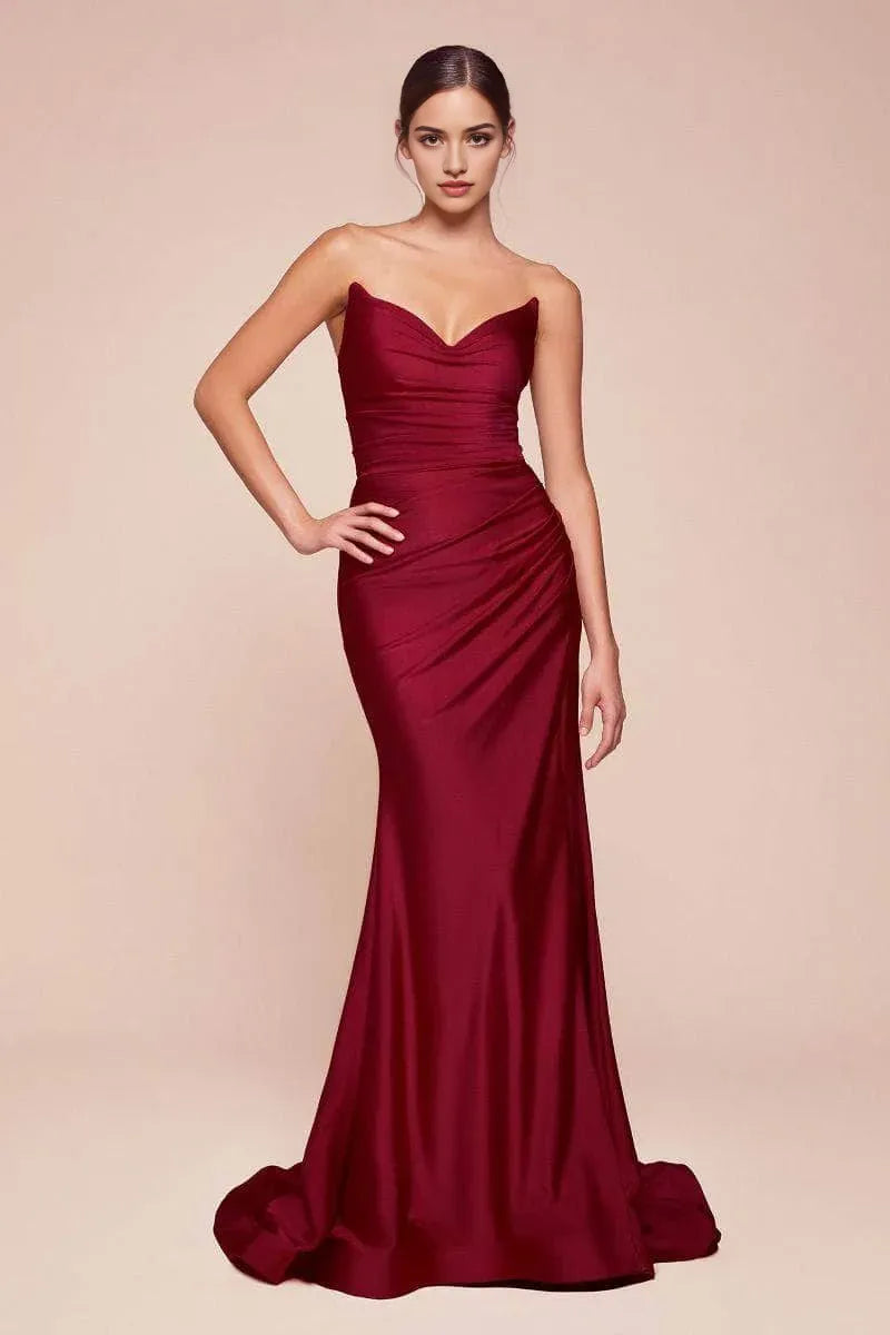 Blush Pink Ruched Mermaid Gown in Blush Sweetheart Neckline Side Slit Ideal for Prom Nights