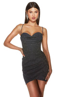 Sparkle Spaghetti Strap Mini Dress for Homecoming Perfect for Prom Nights Special Occasions Body -con Fit with Sweetheart Neckline