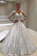 White Sweetheart Neck Floor-Length Wedding Dress