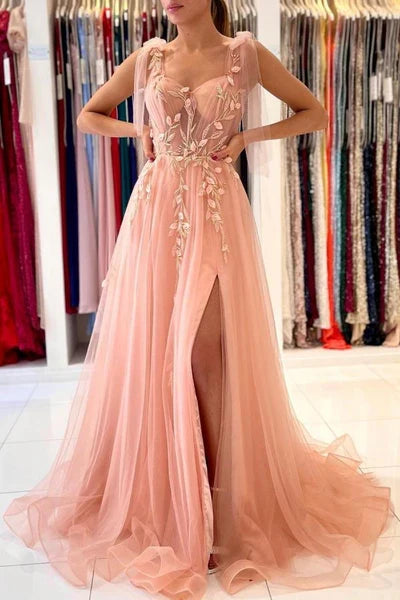 Sweetheart Straps Evening Dress Long With Split