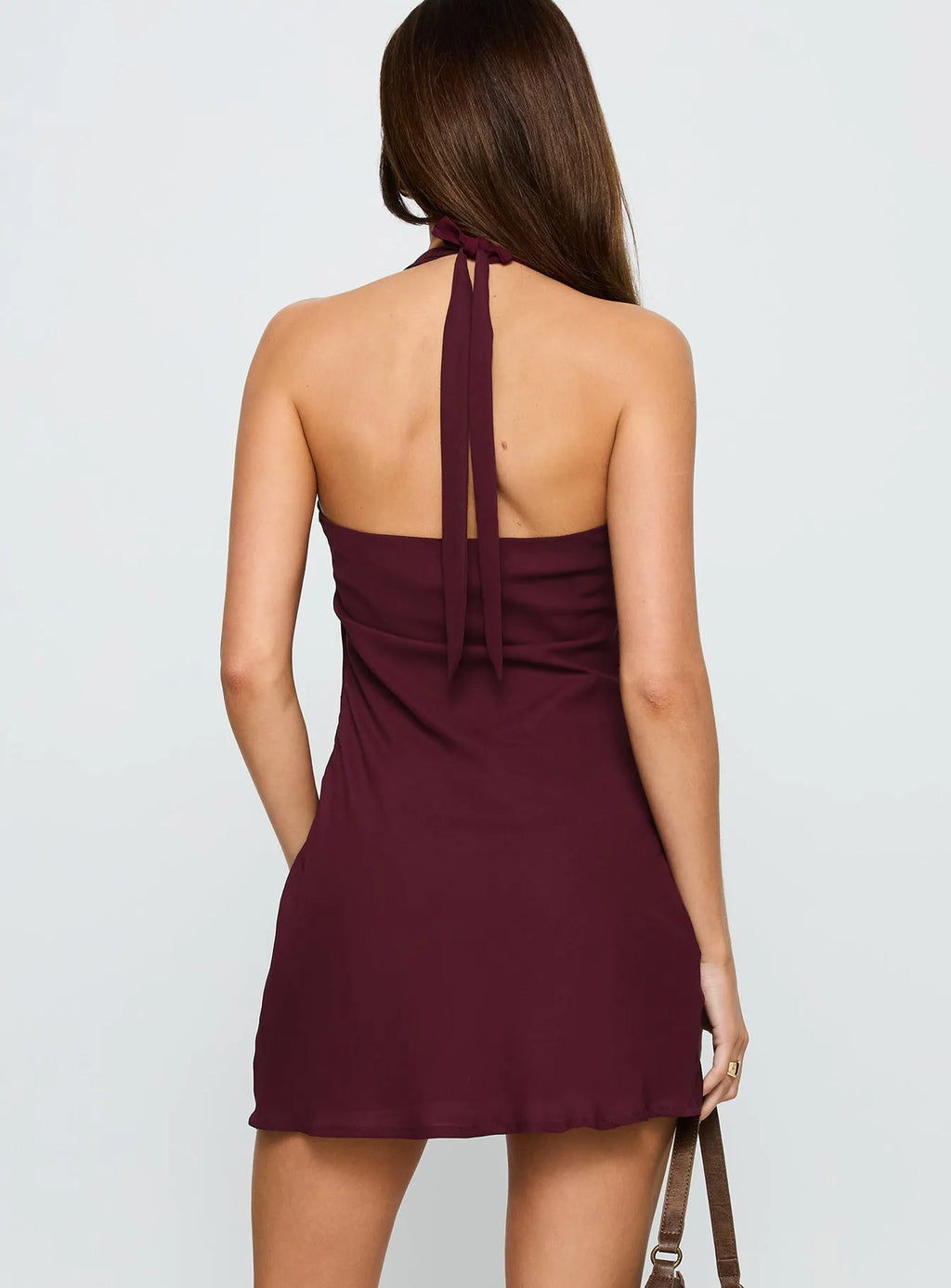 Wine Red Neck Homecoming Dress Cowl Neck Detail Bodycon Mini Silhouette Must Have for School Dances and Special Celebrations