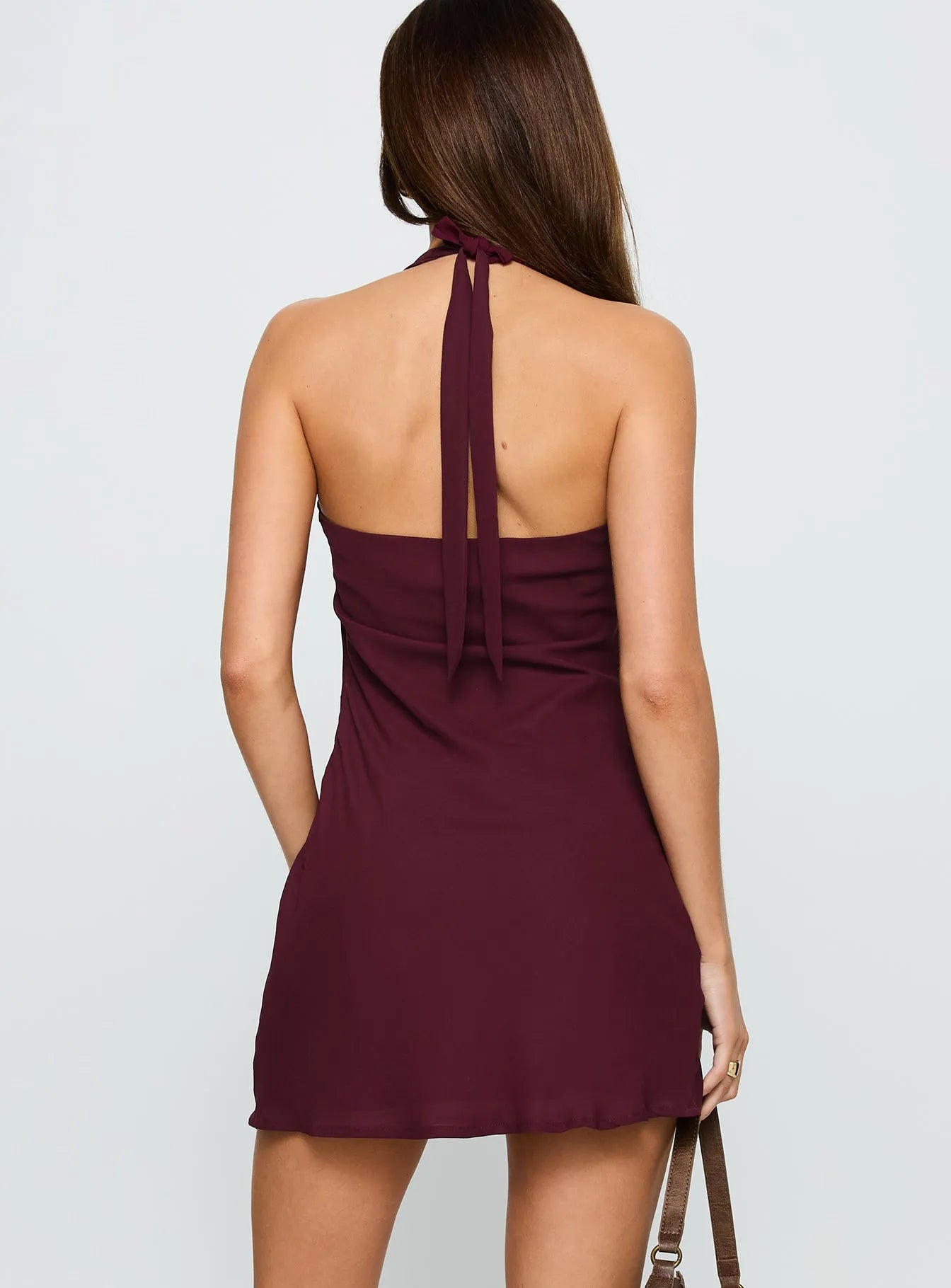 Wine Red Neck Homecoming Dress Cowl Neck Detail Bodycon Mini Silhouette Must Have for School Dances and Special Celebrations