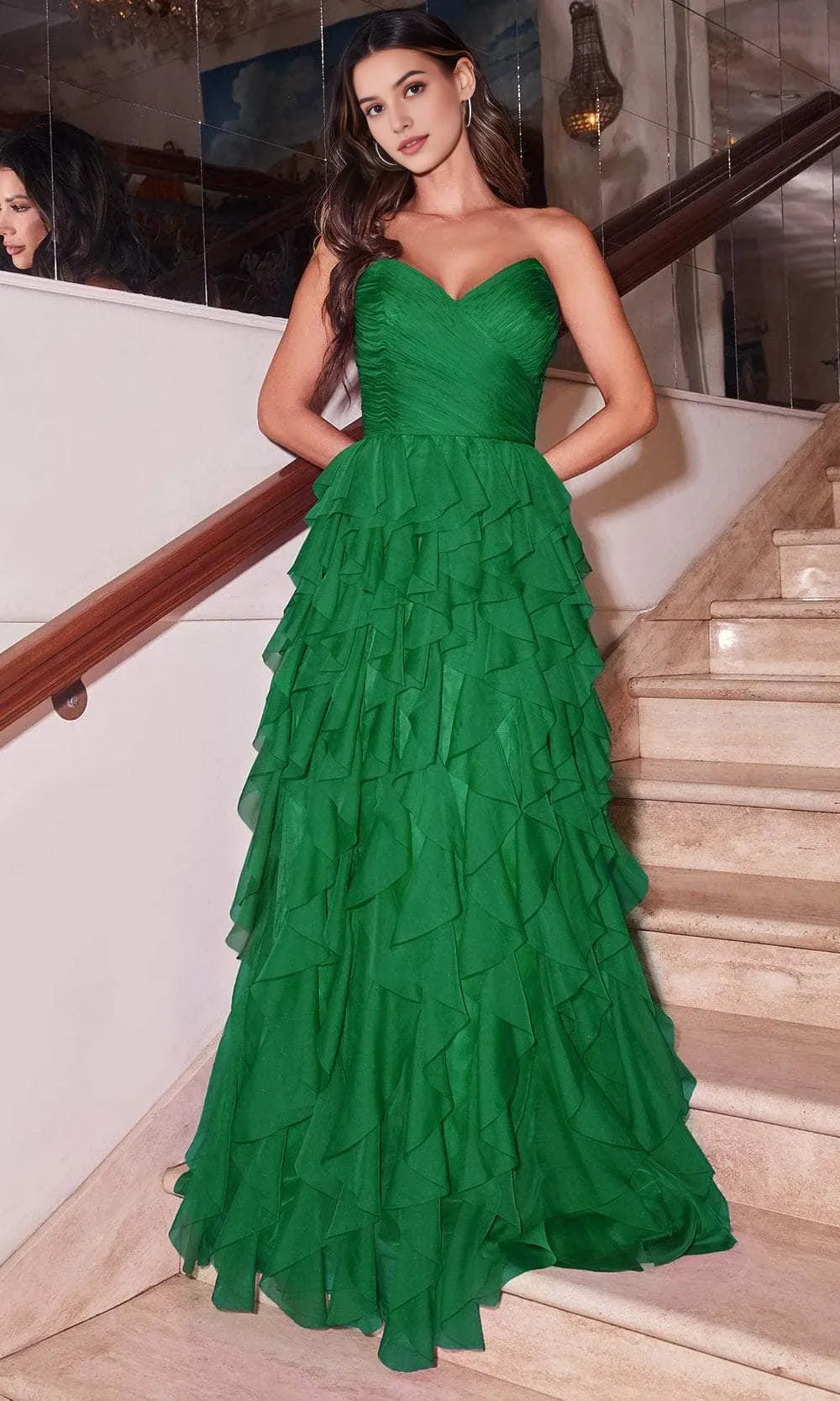 Red Strapless Evening Dresses with Tiered Ruffles Sweetheart Neckline and Flowy Silhouette Ideal for Glamorous Galas Weddings and Special Occasions