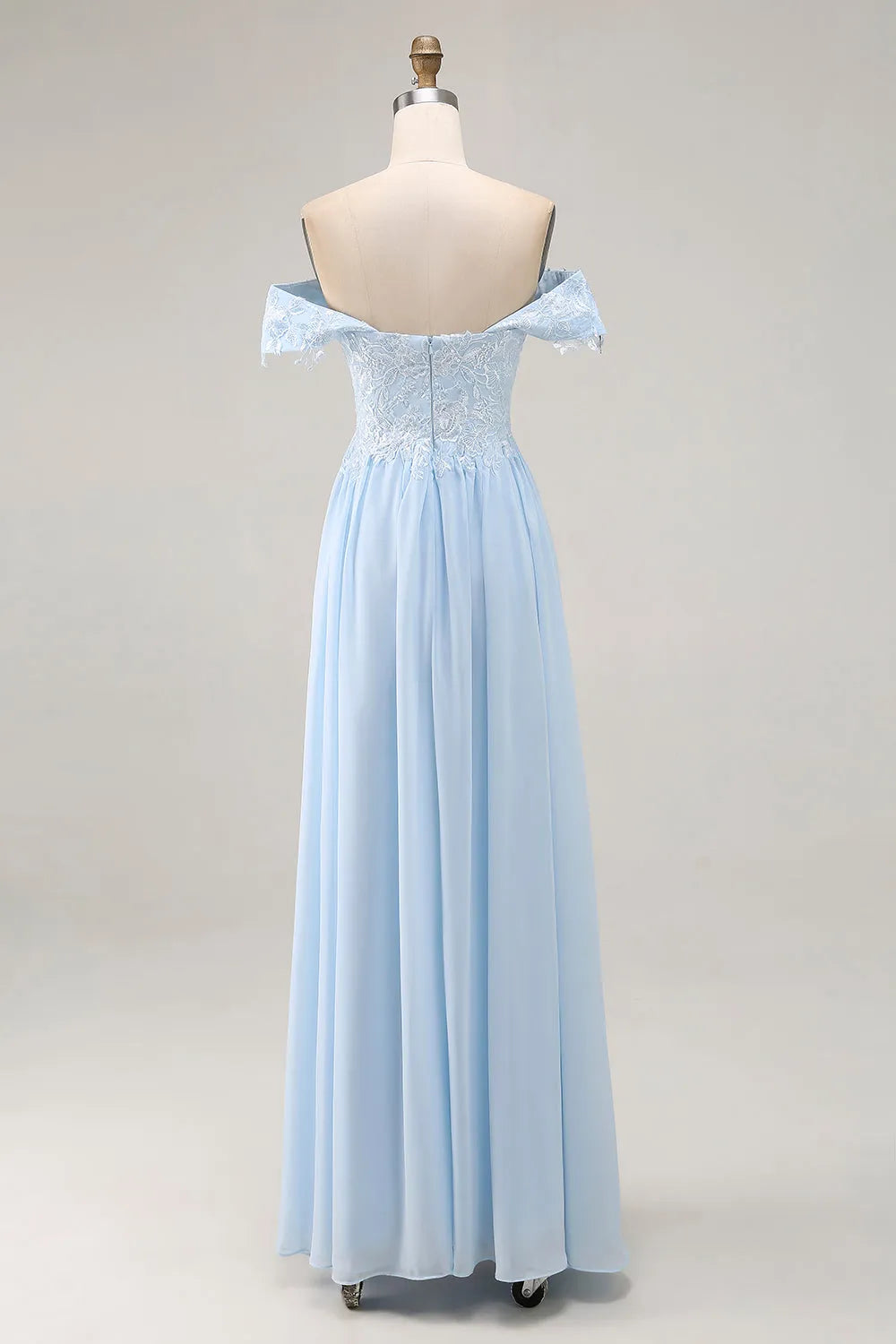 Graceful A-Line Off-the-Shoulder Cap Sleeve Zipper Back Floor-Length Mother of the Bride Dresses