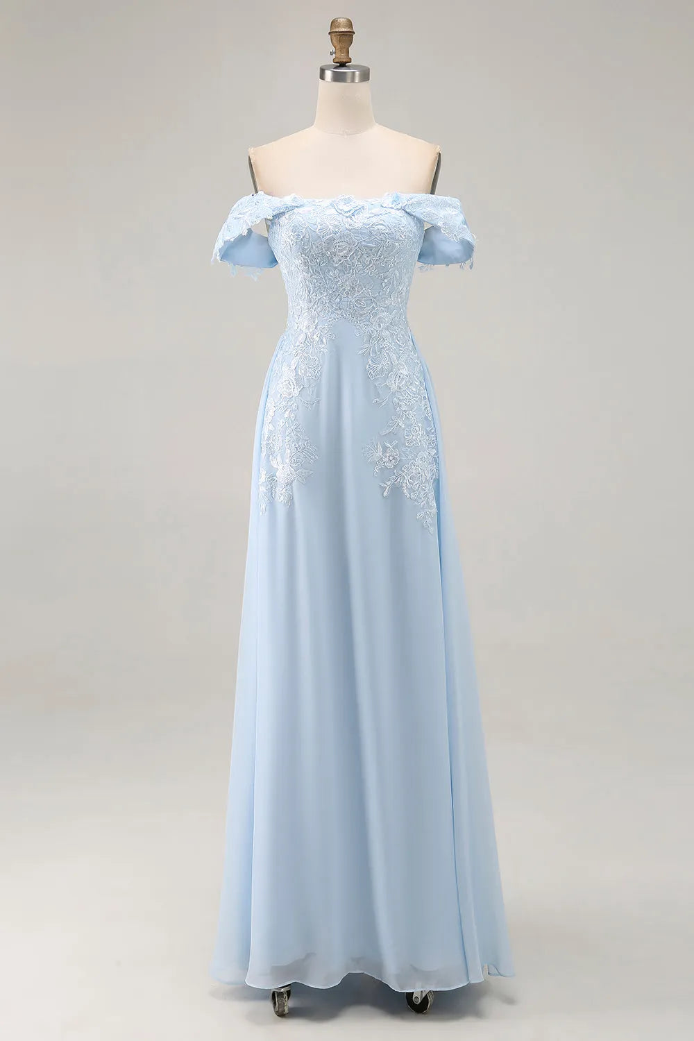 Graceful A-Line Off-the-Shoulder Cap Sleeve Zipper Back Floor-Length Mother of the Bride Dresses