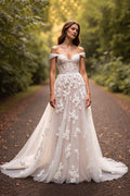 Sophisticated Graceful Stylish Refined Beautiful Elegant Ivory Tulle A-Line Sleeveless Wedding Dress