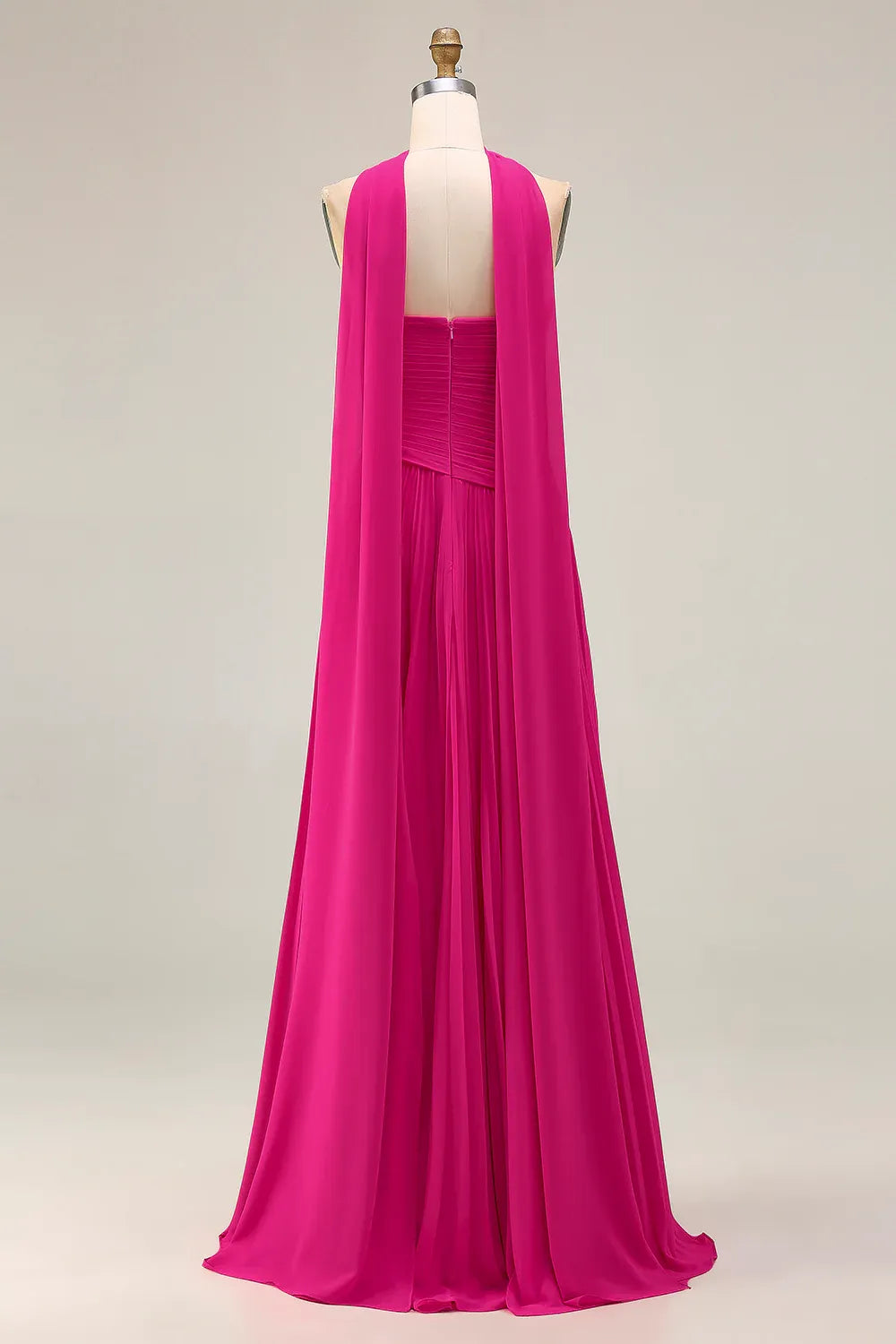 Refined Beautiful Timeless Elegant Hot Pink Tulle Strapless Sleeveless Floor-Length Prom Dress