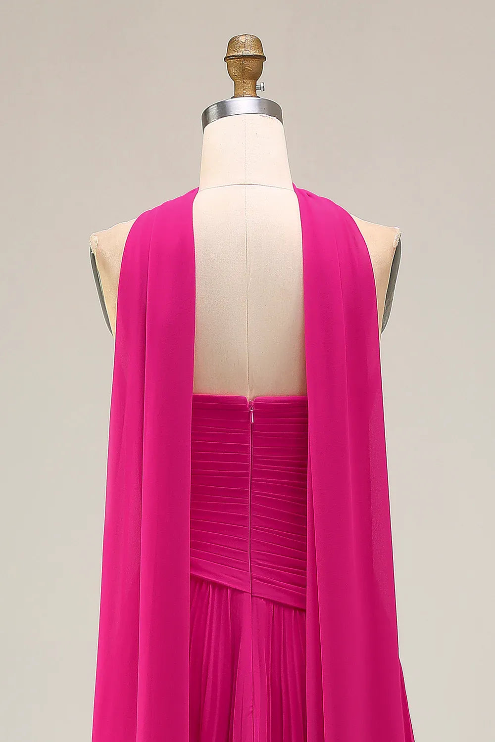 Refined Beautiful Timeless Elegant Hot Pink Tulle Strapless Sleeveless Floor-Length Prom Dress