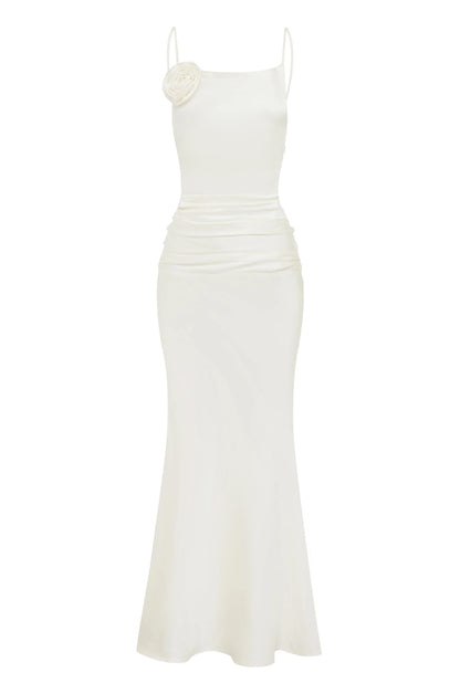 Refined Beautiful Timeless Special Occasion Sophisticated Elegant Satin Sleeveless Floor-Length Prom Dress