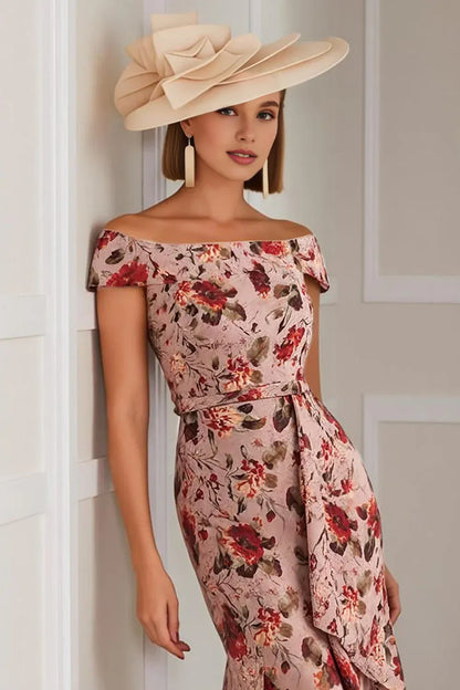 Beautiful Timeless Chic Elegant Gold Mermaid Tea-Length Mother of the Bride Dress