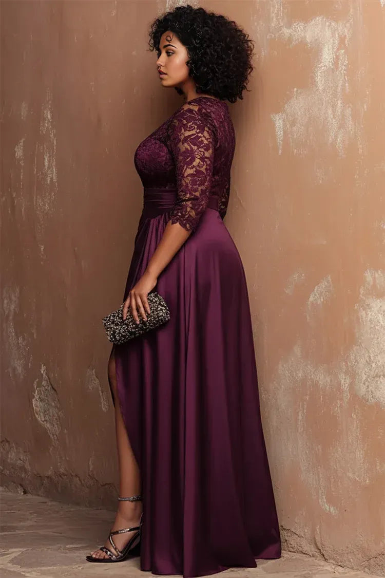 Stylish Refined Beautiful Timeless Special Occasion Elegant Burgundy Satin Mermaid Prom Dress