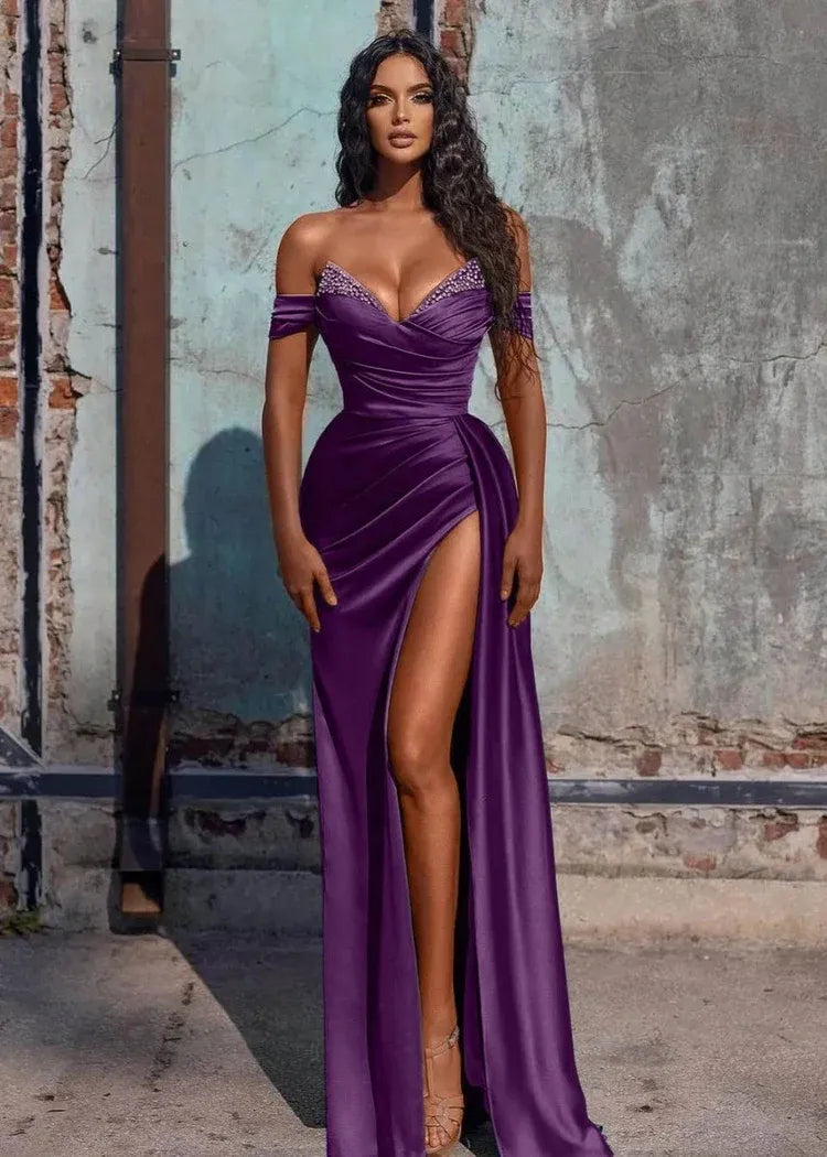 Graceful Stylish Refined Beautiful Timeless Elegant Red Satin Mermaid Sleeveless Prom Dress