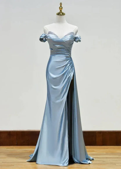 Special Occasion Sophisticated Graceful Stylish Refined Elegant Champagne Satin Mermaid Sleeveless Prom Dress