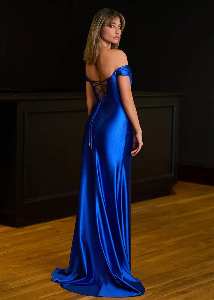 Graceful Stylish Refined Beautiful Timeless Elegant Red Satin Mermaid Sleeveless Prom Dress