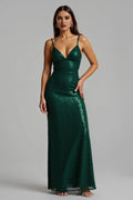 Timeless Special Occasion Sophisticated Elegant Silver Sequins Sheath Sleeveless Floor-Length Prom Dress
