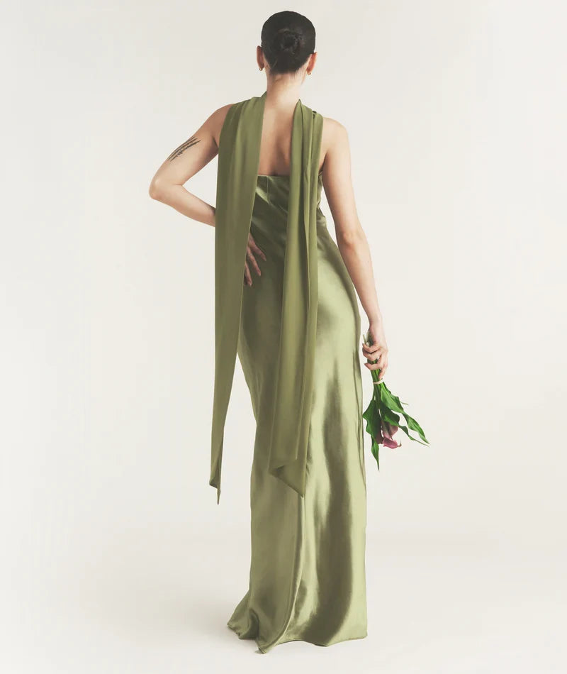 Graceful Stylish Refined Beautiful Timeless Chic Elegant Satin Strapless Sleeveless Bridesmaid Dress