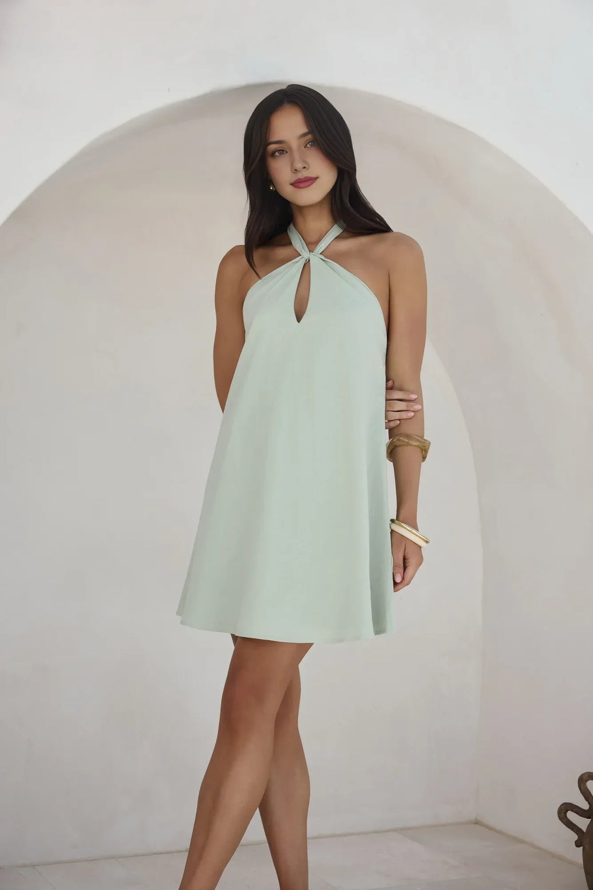 Timeless Special Occasion Sophisticated Elegant Yellow Satin A-Line Halter Sleeveless Homecoming Dress
