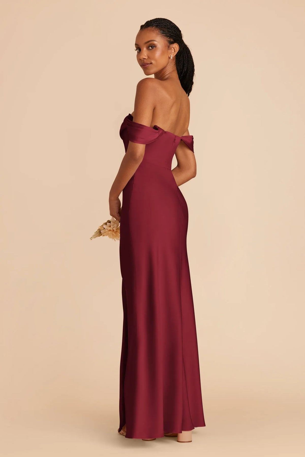 Burgundy Strapless Prom Dress Cowl Neck Subtle Side Slit for Whimsical Forest - Themed Gala Evenings