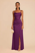 Purple Inspi Purple Prom Dress - Cowl Neck Spaghetti Strap for Retro Romance