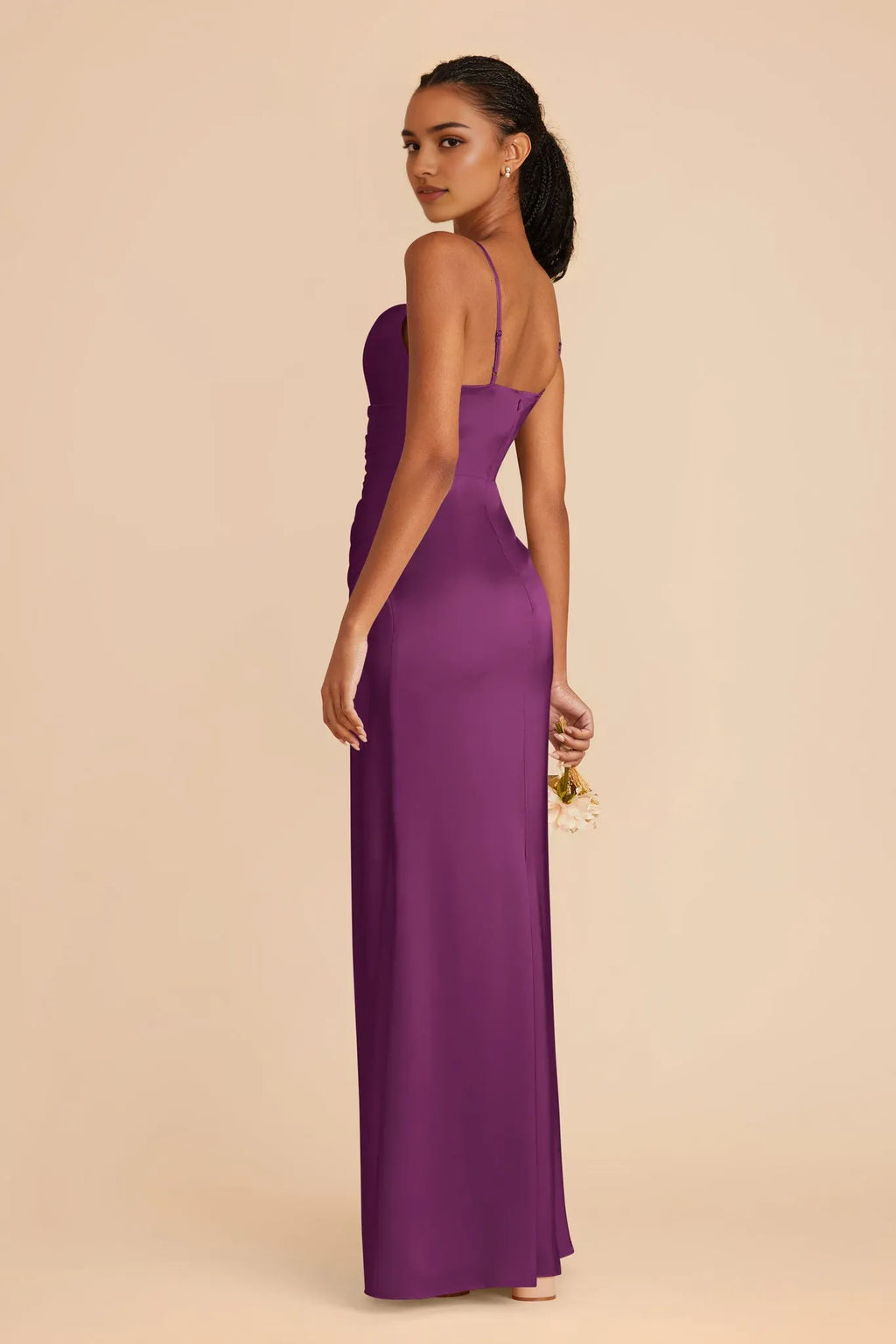 Purple Inspi Purple Prom Dress - Cowl Neck Spaghetti Strap for Retro Romance