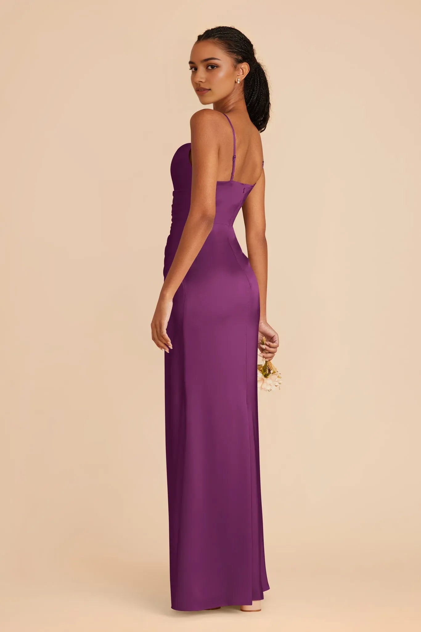 Purple Inspi Purple Prom Dress - Cowl Neck Spaghetti Strap for Retro Romance
