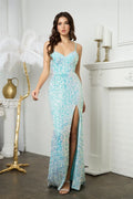 Iridescent Prom Dresses Sweetheart Neckline High Slit Shimmer Like a Mermaid at Your Prom Night