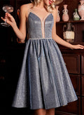 Jewel Neck Sleeveless Knee-Length Backless Homecoming Dresses with Sequins