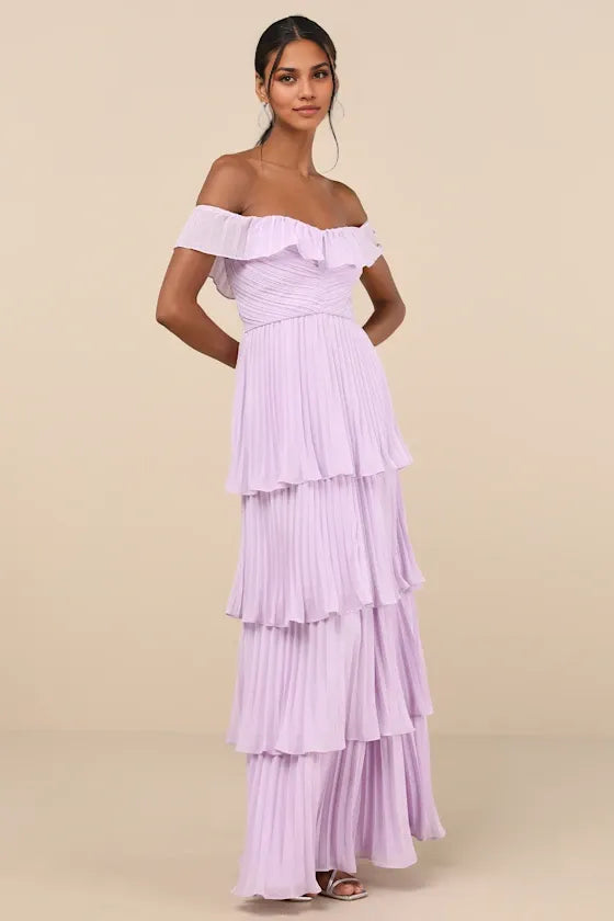 Graceful Stylish Refined Beautiful Timeless Chic Elegant A-Line Off-The-Shoulder Sleeveless Prom Dress