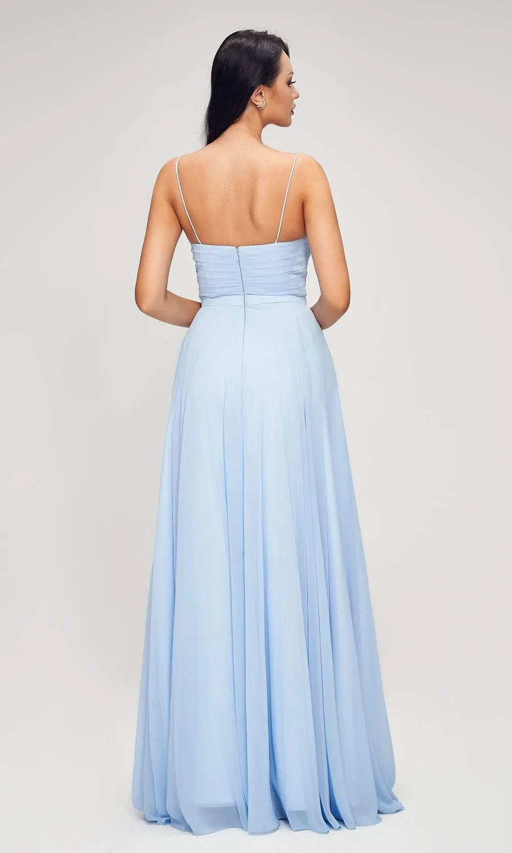 Light Blue Evening Dresses with Strapless Sweetheart Neckline Pleated Bodice and Flowy A - Line Design Perfect for a Graceful