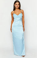 Light Blue Prom Dress Sweetheart Neckline Finish Maxi Silhouette for a Fashion Forward Graceful Look