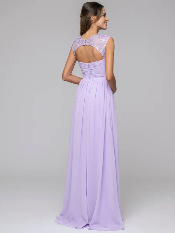 Sweetheart Strap Long Bridesmaid Dresses With Pleated Bodice