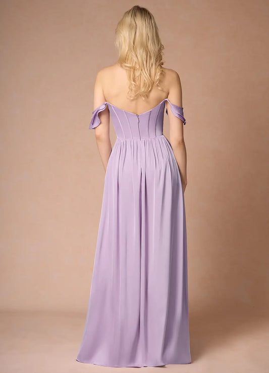 Elegant Red Ruffled A-Line Classic-Neck Classic-Sleeve Lace-Up-Back Floor-Length Prom Dress