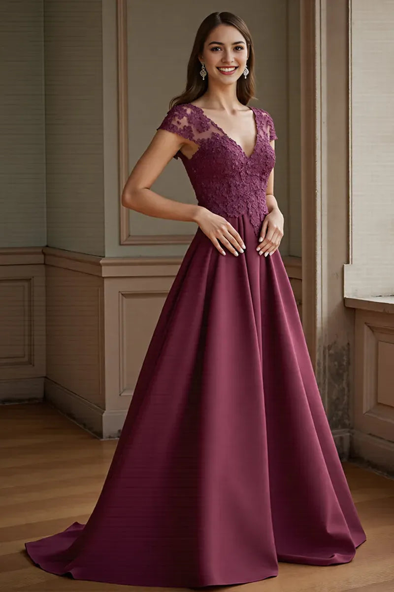 Lilac A Line Mother of the Bride Dress