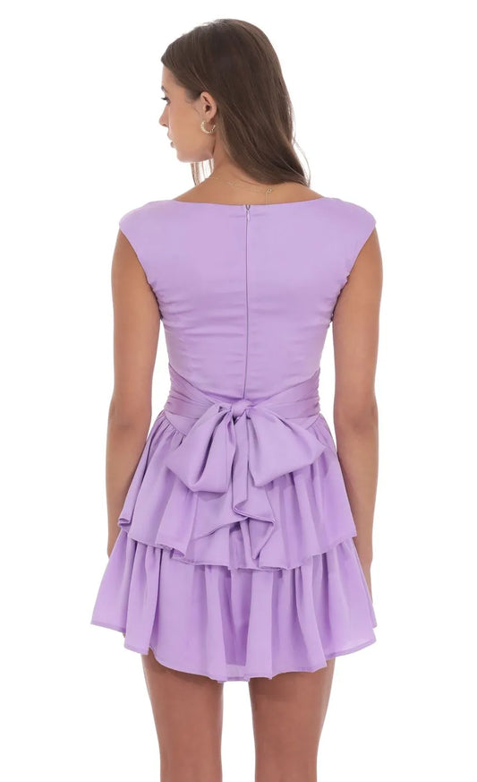 Elegant Red Ruffled A-Line Square-Neck Classic-Sleeve Classic-Back Floor-Length Homecoming Dress