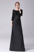 Long sleeves jewel ankle-length backless mermaid mother's dress