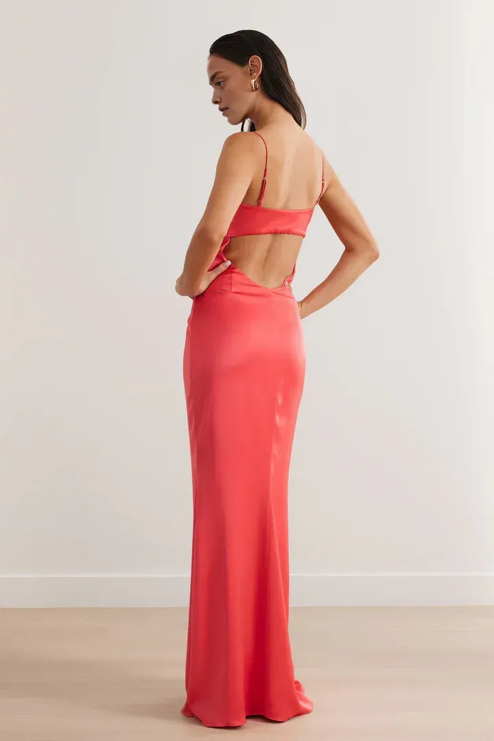 Beautiful Timeless Special Occasion Sophisticated Graceful Elegant Satin Sleeveless Floor-Length Prom Dress